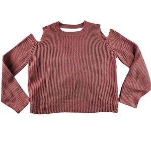 Full Cirde Trends Cutout Shoulder Knit Sweater‎ Women Medium Trendy Long Sleeve